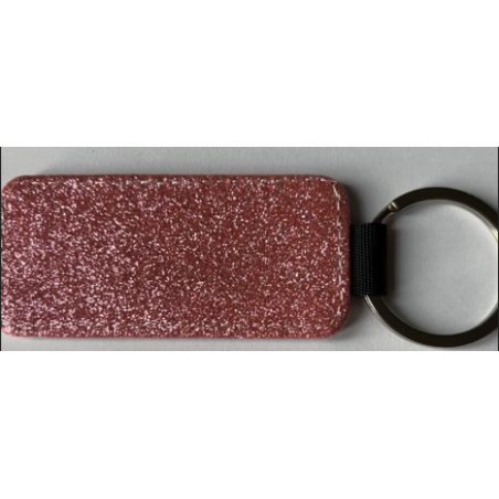 Key ring with glitter backing